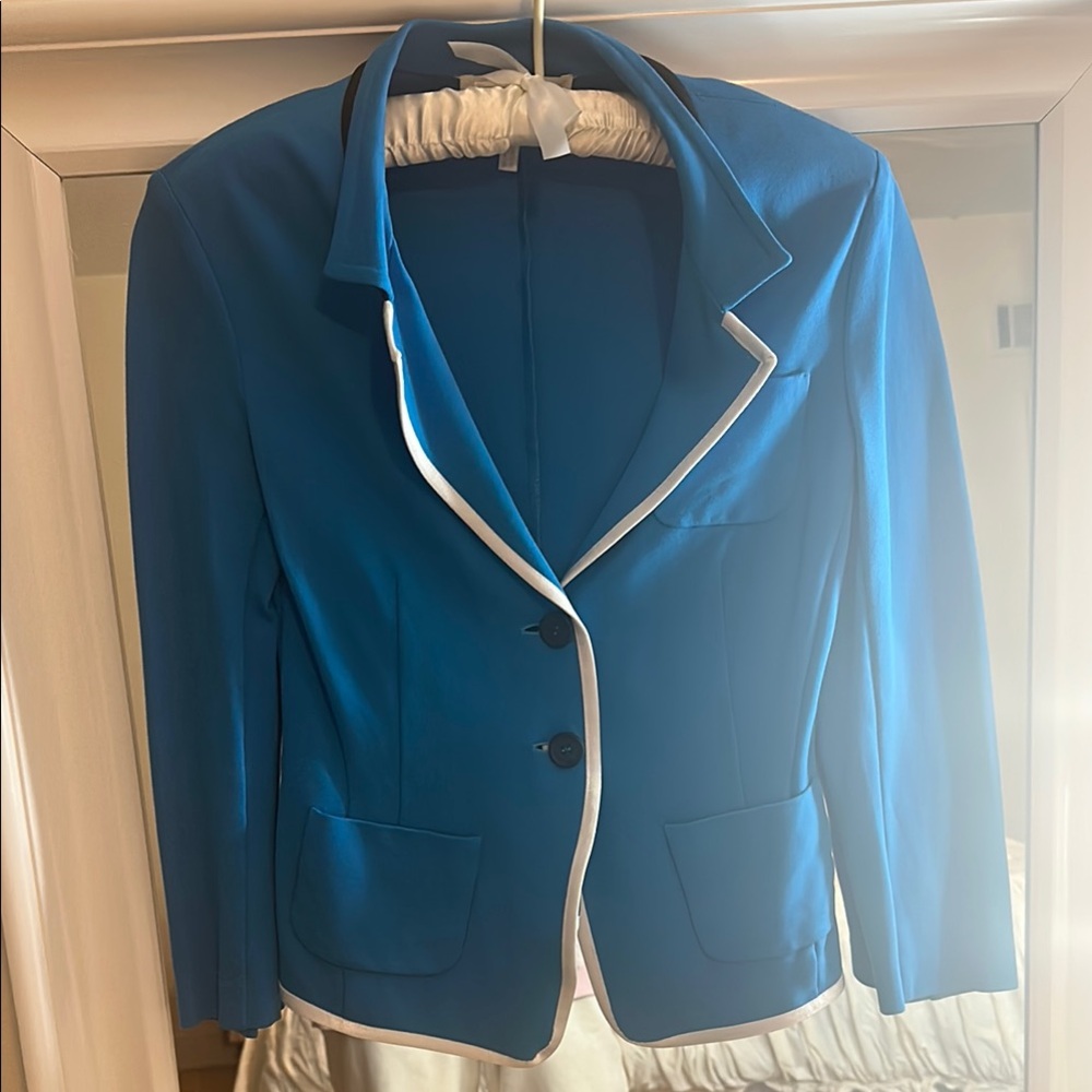 Women's Blue Blazer with White Trim